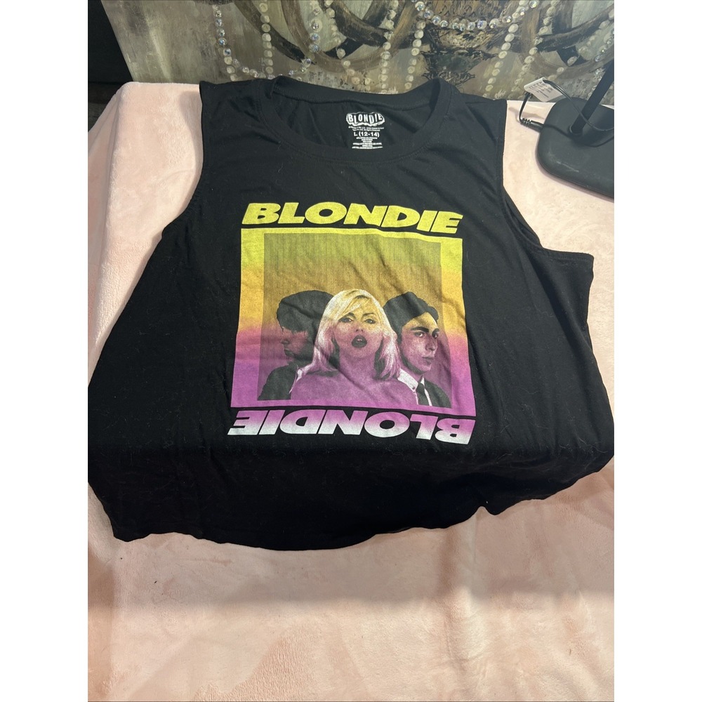 Blondie Tank Top/Women's (XL) Black Licensed‎ Cotton Blend Neck Cut 121